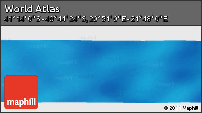 Physical Panoramic Map of the Area around 40° 59' 12" S, 21° 19' 30" E