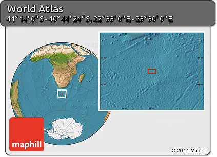 Satellite Location Map of the Area around 40° 59' 12" S, 23° 1' 29" E