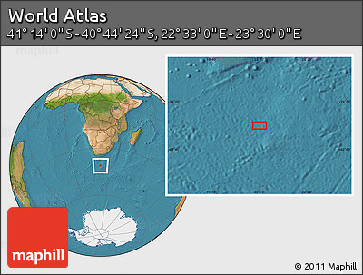 Satellite Location Map of the Area around 40° 59' 12" S, 23° 1' 29" E