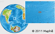 Physical Location Map of the area around 40° 59' 12" S, 23° 43' 30" W