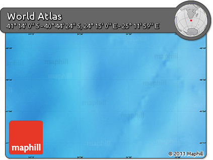 Physical Map of the Area around 40° 59' 12" S, 24° 43' 30" E