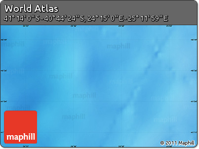 Physical Map of the Area around 40° 59' 12" S, 24° 43' 30" E