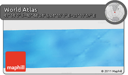 Physical Panoramic Map of the Area around 40° 59' 12" S, 24° 43' 30" E
