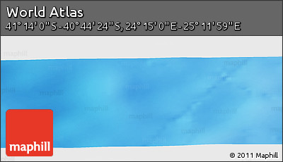 Physical Panoramic Map of the Area around 40° 59' 12" S, 24° 43' 30" E