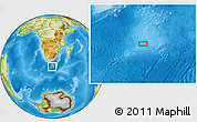 Physical Location Map of the area around 40° 59' 12" S, 25° 34' 30" E
