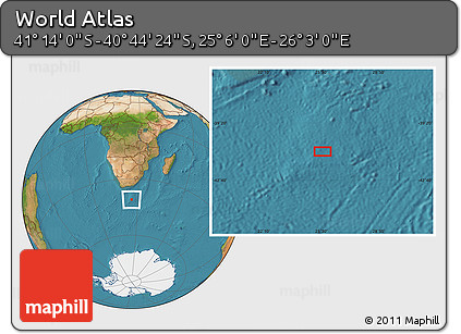 Satellite Location Map of the Area around 40° 59' 12" S, 25° 34' 30" E