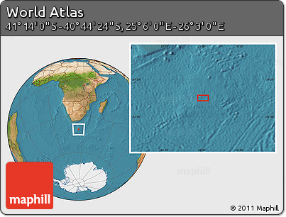 Satellite Location Map of the Area around 40° 59' 12" S, 25° 34' 30" E