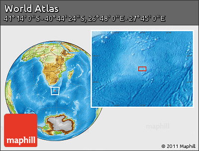 Physical Location Map of the Area around 40° 59' 12" S, 27° 16' 29" E