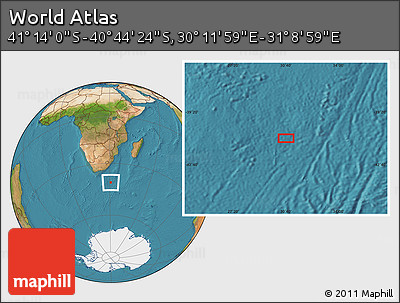 Satellite Location Map of the Area around 40° 59' 12" S, 30° 40' 29" E