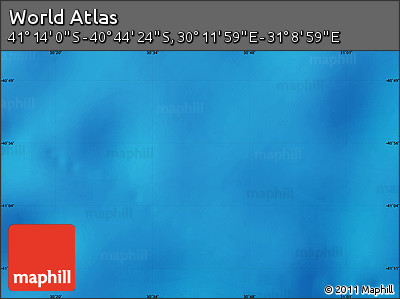 Physical Map of the Area around 40° 59' 12" S, 30° 40' 29" E