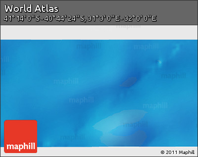 Physical 3D Map of the Area around 40° 59' 12" S, 31° 31' 29" E