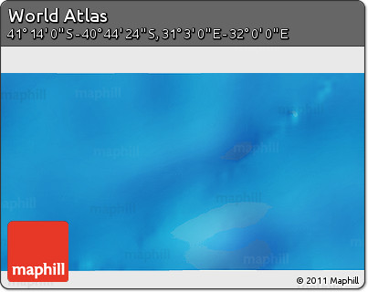 Physical 3D Map of the Area around 40° 59' 12" S, 31° 31' 29" E