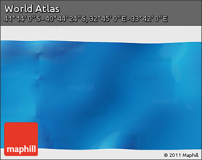 Physical 3D Map of the Area around 40°&nbsp;59'&nbsp;12"&nbsp;S,&nbsp;33°&nbsp;13'&nbsp;30"&nbsp;E