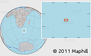 Gray Location Map of the area around 40° 59' 12" S, 34° 4' 30" E