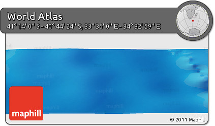 Physical Panoramic Map of the Area around 40° 59' 12" S, 34° 4' 30" E