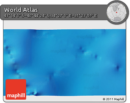 Physical 3D Map of the Area around 40° 59' 12" S, 34° 55' 29" E
