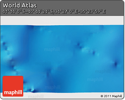Physical 3D Map of the Area around 40° 59' 12" S, 34° 55' 29" E