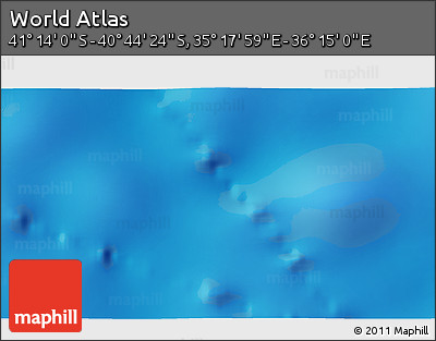 Physical 3D Map of the Area around 40° 59' 12" S, 35° 46' 29" E