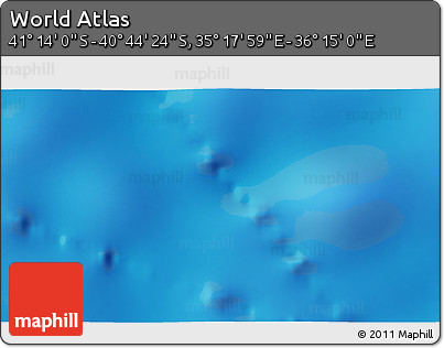 Physical 3D Map of the Area around 40° 59' 12" S, 35° 46' 29" E