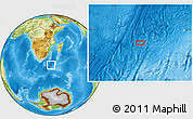 Physical Location Map of the area around 40° 59' 12" S, 35° 46' 29" E