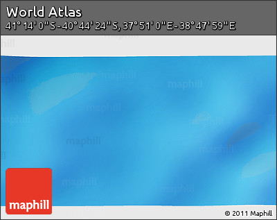 Physical 3D Map of the Area around 40° 59' 12" S, 38° 19' 30" E