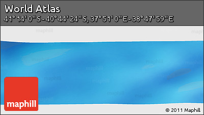 Physical Panoramic Map of the Area around 40° 59' 12" S, 38° 19' 30" E