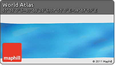 Physical Panoramic Map of the Area around 40° 59' 12" S, 38° 19' 30" E