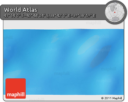 Physical 3D Map of the Area around 40° 59' 12" S, 39° 10' 29" E