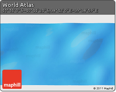 Physical 3D Map of the Area around 40° 59' 12" S, 39° 10' 29" E