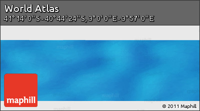 Physical Panoramic Map of the Area around 40° 59' 12" S, 3° 28' 30" E