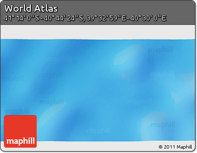 Physical 3D Map of the Area around 40° 59' 12" S, 40° 1' 29" E