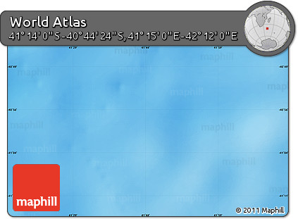 Physical Map of the Area around 40° 59' 12" S, 41° 43' 30" E