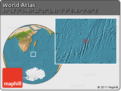 Satellite Location Map of the Area around 40° 59' 12" S, 42° 34' 30" E