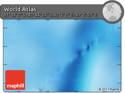Physical Map of the Area around 40° 59' 12" S, 42° 34' 30" E