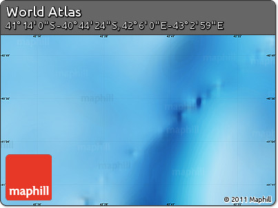Physical Map of the Area around 40° 59' 12" S, 42° 34' 30" E