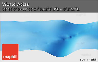 Physical Panoramic Map of the Area around 40° 59' 12" S, 42° 34' 30" E