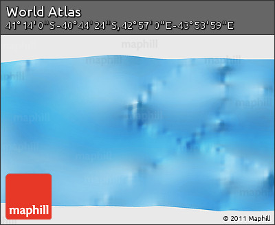 Physical 3D Map of the Area around 40° 59' 12" S, 43° 25' 29" E