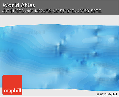 Political 3D Map of the Area around 40° 59' 12" S, 43° 25' 29" E