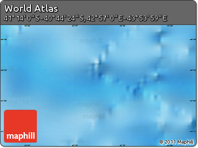 Physical Map of the Area around 40° 59' 12" S, 43° 25' 29" E