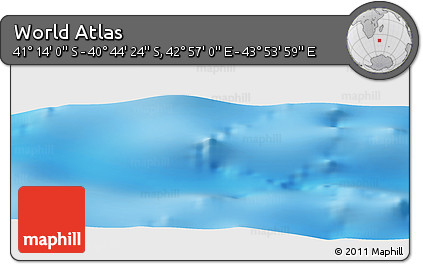 Physical Panoramic Map of the Area around 40° 59' 12" S, 43° 25' 29" E