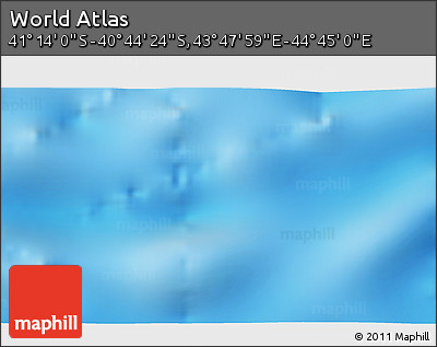 Physical 3D Map of the Area around 40° 59' 12" S, 44° 16' 29" E