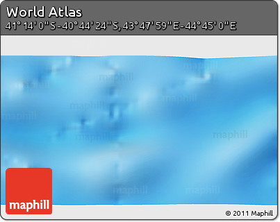 Physical 3D Map of the Area around 40° 59' 12" S, 44° 16' 29" E