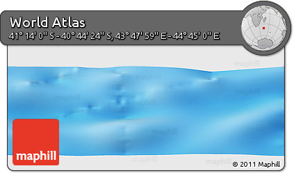 Physical Panoramic Map of the Area around 40° 59' 12" S, 44° 16' 29" E