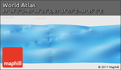 Physical Panoramic Map of the Area around 40° 59' 12" S, 44° 16' 29" E