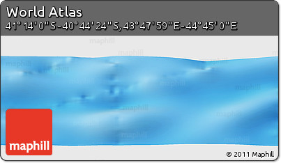 Physical Panoramic Map of the Area around 40° 59' 12" S, 44° 16' 29" E