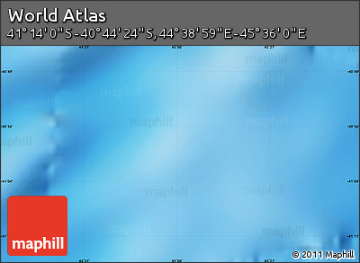 Physical Map of the Area around 40° 59' 12" S, 45° 7' 30" E