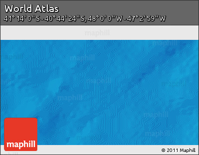 Physical 3D Map of the Area around 40° 59' 12" S, 47° 31' 29" W