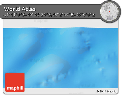 Physical 3D Map of the Area around 40° 59' 12" S, 48° 31' 29" E