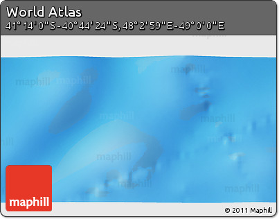 Physical 3D Map of the Area around 40° 59' 12" S, 48° 31' 29" E