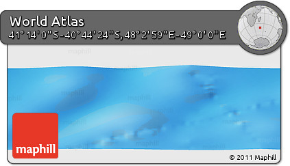 Physical Panoramic Map of the Area around 40° 59' 12" S, 48° 31' 29" E